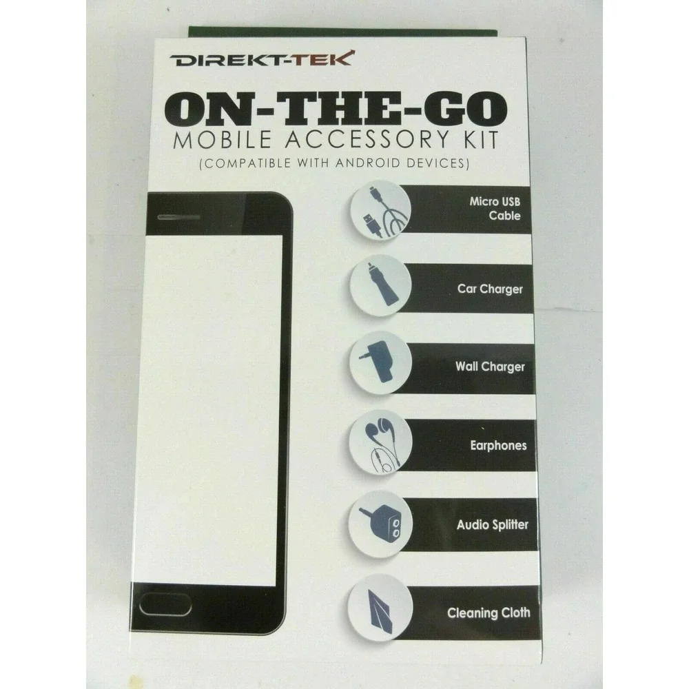 Mobile Accessory Kit for Android Devices, Headphones, Cigarette Lighter Adaptor